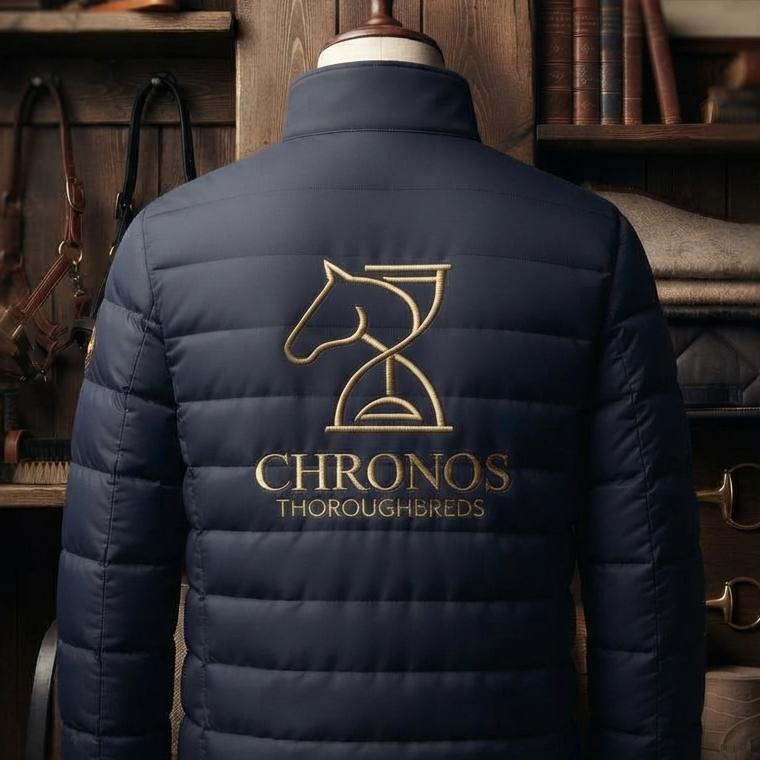Chronos Thoroughbreds Insulated Puffer Jacket, back view